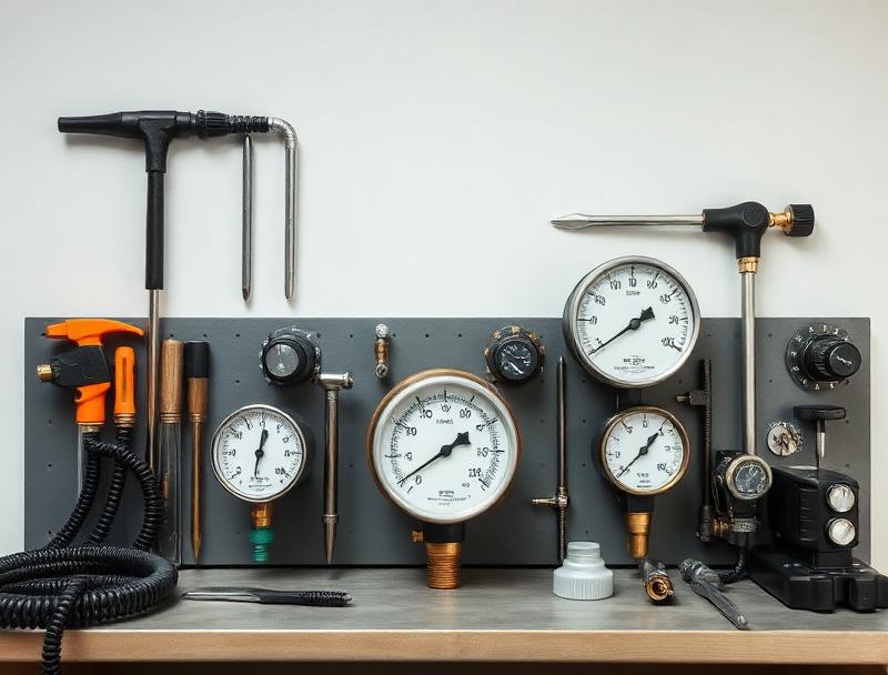 Outils et manomètres de maintenance pour chaudière